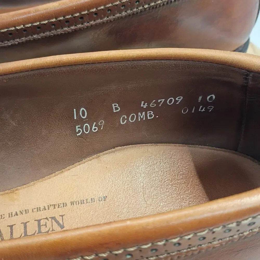 Allen Edmonds Bridgeton Leather Slip On Kiltie Tassel Shoes Loafers Size 10